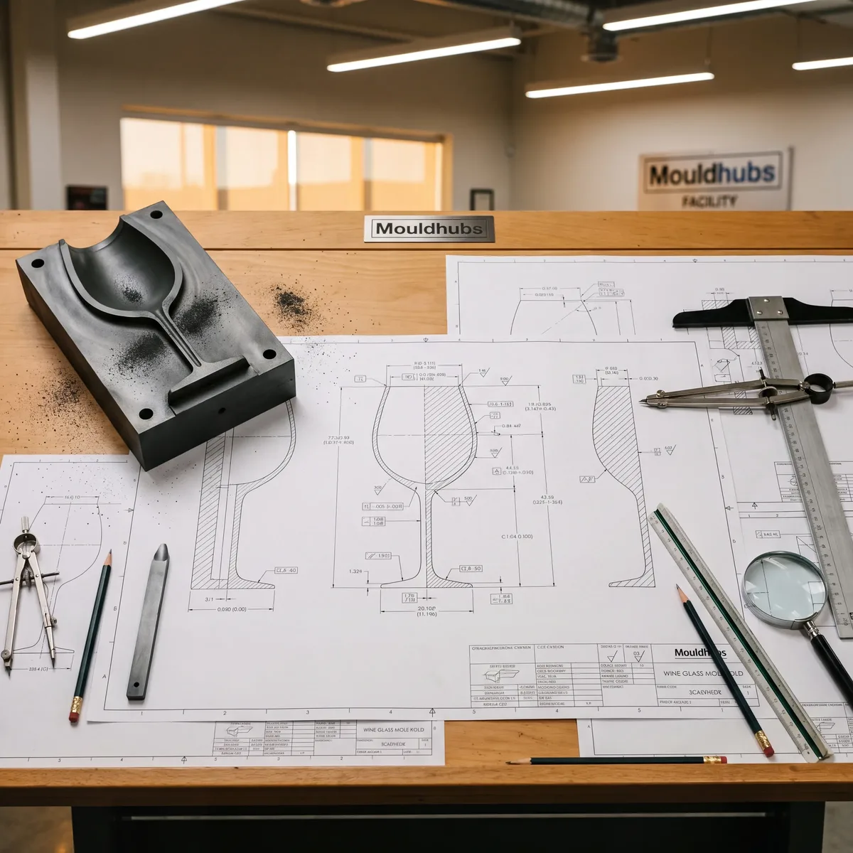 Carbon graphite mould engineering blueprint — Taicang precision design