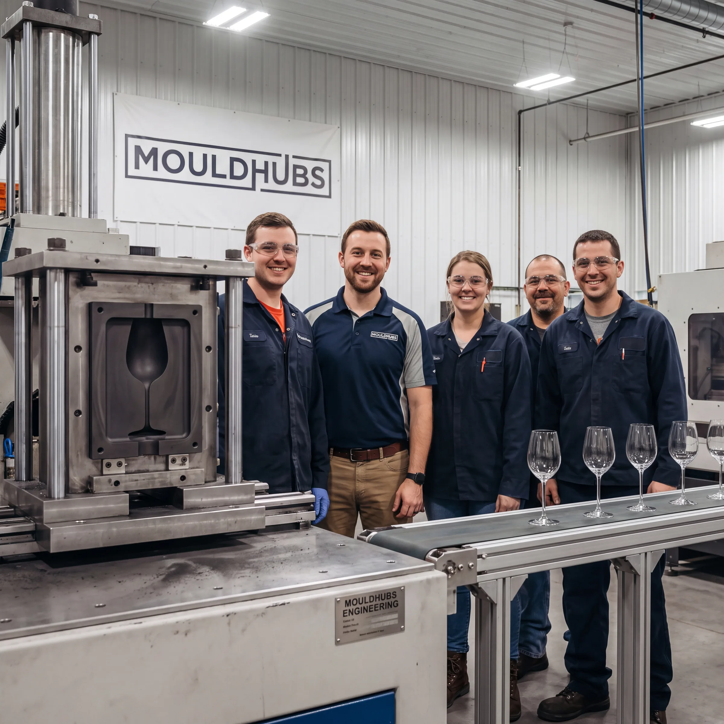 MouldHubs Engineering team — precision glass mould production